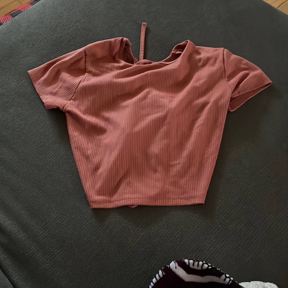 Orange crop top with tie up back